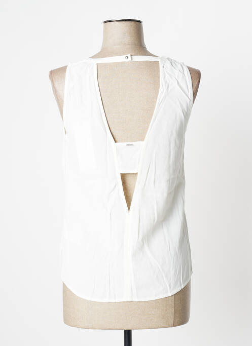 Top coupe cintrée sans manche beige IKKS femme