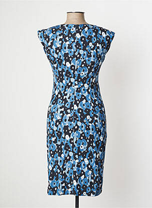 Robe mi-longue imprimé fleurs manches courtes bleu SANDWICH femme