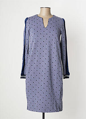 Robe mi-longue manches longues manches longues bleu SANDWICH femme
