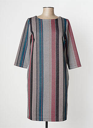 Robe mi-longue manches 3/4 manches 3/4 gris SANDWICH femme