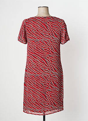 Robe courte manches courtes manches courtes rouge ONE STEP femme