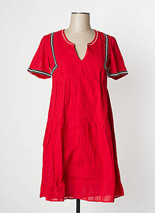 Robe courte manches courtes manches courtes rouge ONE STEP femme