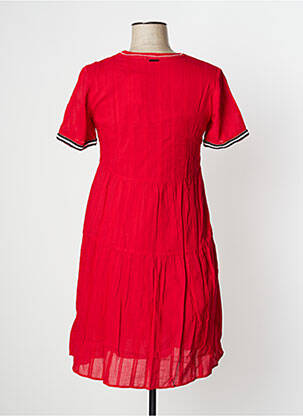 Robe courte manches courtes manches courtes rouge ONE STEP femme