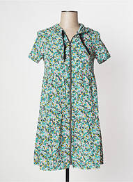 Robe courte coupe évasée manches courtes vert I.CODE (By IKKS) femme