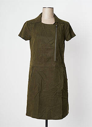 Robe courte manches courtes manches courtes vert ONE SPIRIT femme