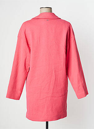 Manteau long fermeture pressionnée sans capuche rose IKKS femme