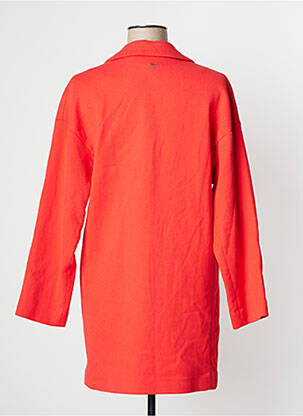 Manteau long coupe cintrée sans capuche rouge IKKS femme