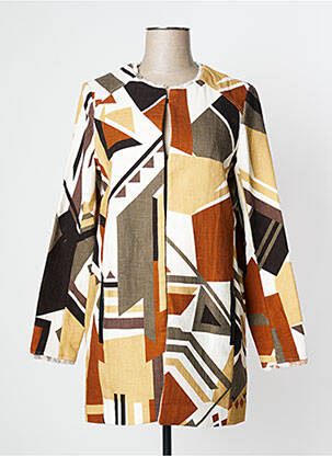 Manteau long coupe cintrée sans capuche beige ONE STEP femme