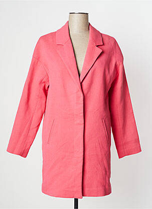 Manteau long rose IKKS pour femme