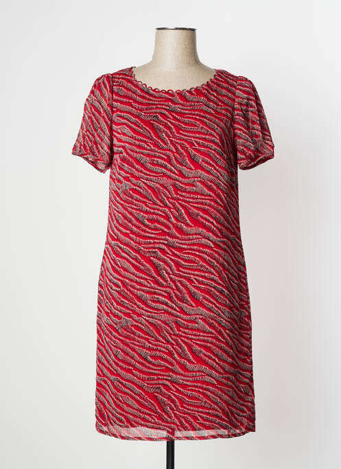 Robe courte manches courtes manches courtes rouge ONE STEP femme