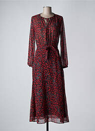 Robe longue manches longues manches longues rouge IKKS femme