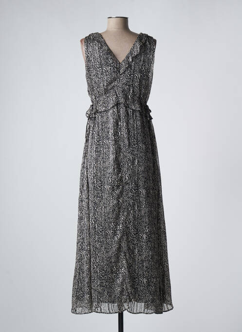 Robe longue imprimé fantaisie sans manche noir IKKS femme