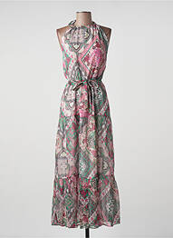 Robe longue imprimé fantaisie sans manche rose IKKS femme