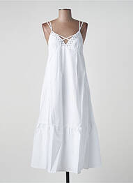 Robe mi-longue coupe fluide sans manche blanc IKKS femme