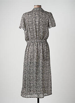 Robe mi-longue coupe fluide manches courtes noir I.CODE (By IKKS) femme