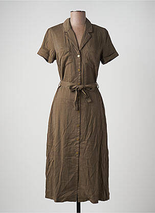 Robe mi-longue manches courtes manches courtes vert I.CODE (By IKKS) femme