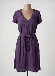 Robe mi-longue coupe fluide manches courtes violet IKKS femme