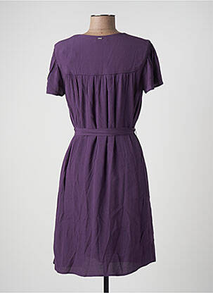 Robe mi-longue coupe fluide manches courtes violet IKKS femme