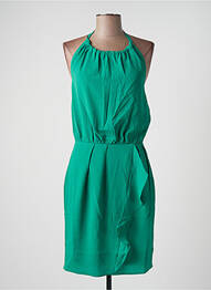 Robe mi-longue tissage crêpe sans manche vert IKKS femme
