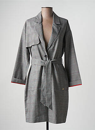 Trench tissage popeline sans capuche gris I.CODE (By IKKS) femme
