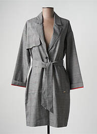 Trench tissage popeline sans capuche gris I.CODE (By IKKS) femme