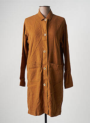 Robe mi-longue manches longues manches longues marron I.CODE (By IKKS) femme