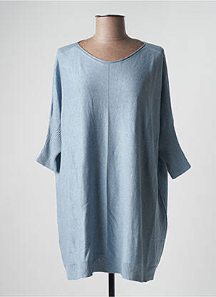 Pull tunique tissage chiné manches longues bleu SANDWICH femme