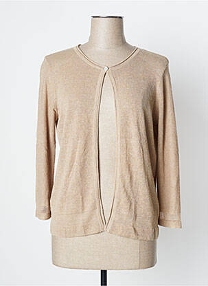 Gilet manches longues col rond beige SANDWICH femme