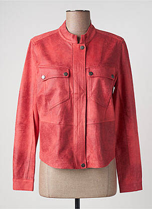 Veste simili cuir poches rouge SANDWICH femme