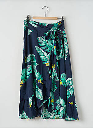Jupe mi-longue fermeture zip latéral bleu SANDWICH femme