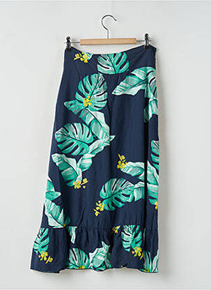 Jupe mi-longue fermeture zip latéral bleu SANDWICH femme