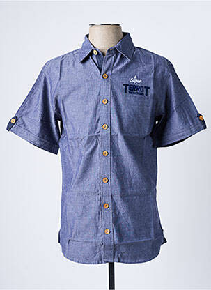 Chemise manches courtes poches poitrine bleu TERROT homme