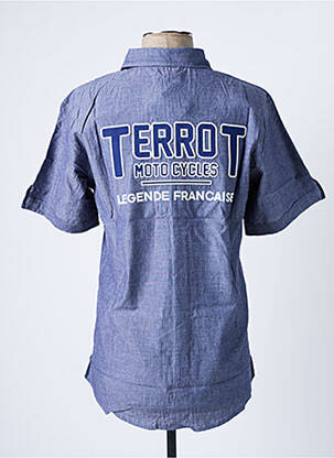 Chemise manches courtes poches poitrine bleu TERROT homme