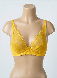 Soutien-gorge tissage dentelle haut soutien-gorge emboitant jaune DAMART femme