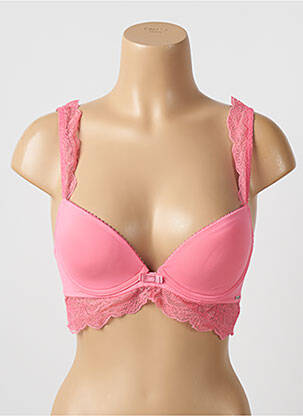 Soutien-gorge tissage dentelle haut soutien-gorge emboitant rose STEFFY femme