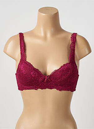 Soutien-gorge tissage dentelle haut soutien-gorge emboitant rouge DAMART femme