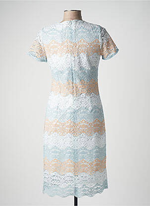 Robe mi-longue manches courtes manches courtes bleu GREGORY PAT femme
