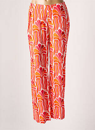 Pantalon large tissage popeline taille normale orange SIGNE NATURE femme