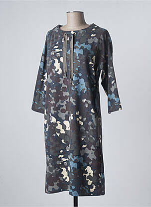 Robe mi-longue manches 3/4 manches 3/4 gris BETTY BARCLAY femme