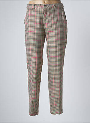 Pantalon chino fermeture zippée sous rabat boutonné taille normale beige PARA MI femme