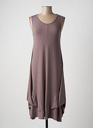 Robe mi-longue sans manche sans manche marron G!OZE femme