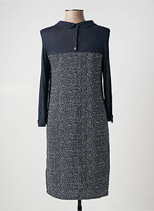 Robe mi-longue manches longues manches longues bleu WHITE STUFF femme