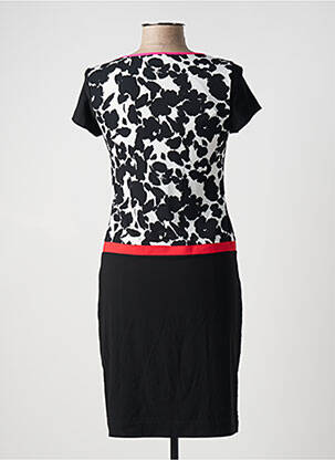 Robe mi-longue imprimé fantaisie manches courtes noir GARELLA femme