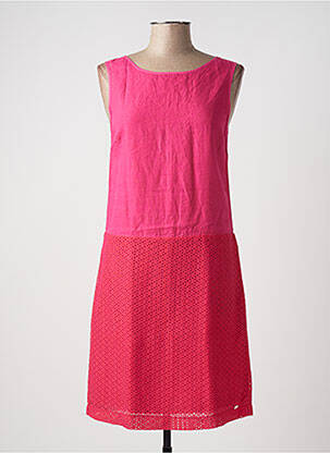Robe mi-longue sans manche sans manche rose RIVIERES DE LUNE femme
