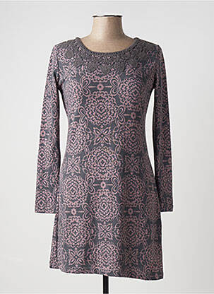 Robe courte manches longues manches longues gris LILY & ME femme