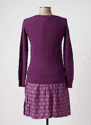 Robe courte manches longues manches longues violet WHITE STUFF femme