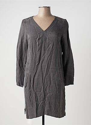 Robe courte manches longues manches longues gris UNO PIU UNO femme