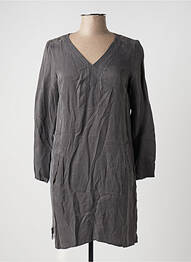 Robe courte manches longues manches longues gris UNO PIU UNO femme