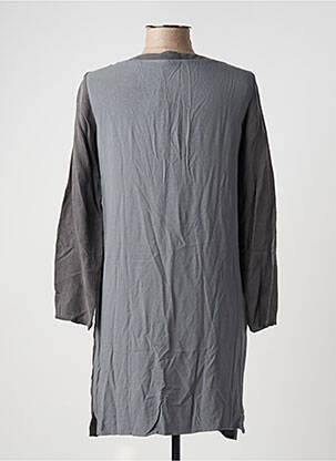 Robe courte manches longues manches longues gris UNO PIU UNO femme