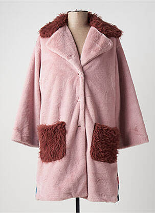 Manteau long coupe droite sans capuche rose LA STAMPA femme